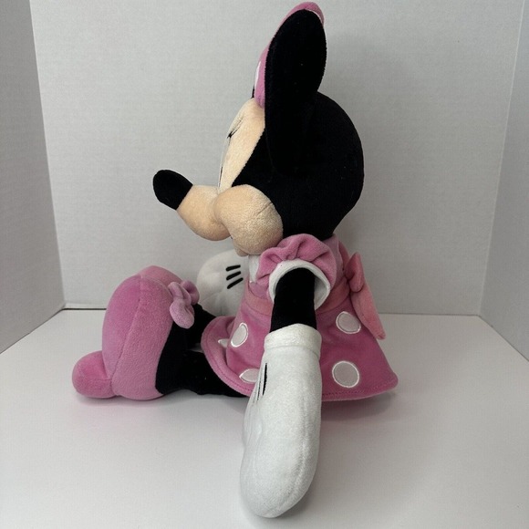 Disney Minnie Mouse 16" Medium Stuffed Animal/Plush, Pink White Polka Dot Dress - Picture 9 of 10